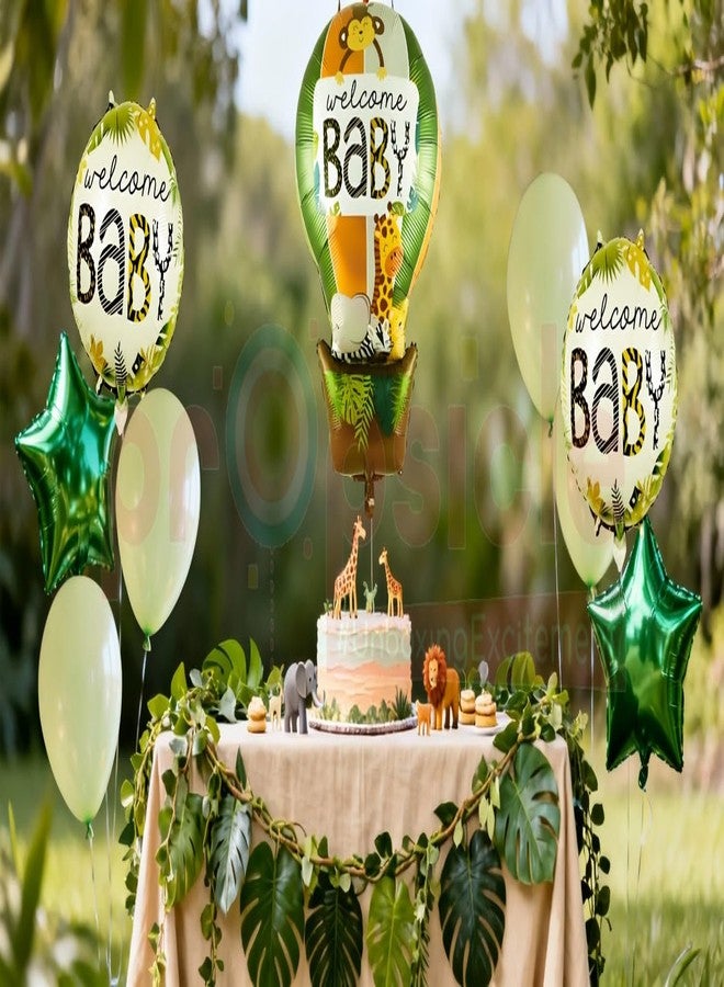 بروبسيكل بالونات فويل هوائية ساخنة بتصميم حيوانات سفاري الغابة من بروبسكل (مجموعة من 5 قطع) | زينة بتصميم حيوانات الغابة لحفلات استقبال المولود الجديد والاحتفالات بالمواليد الجدد - Image 5